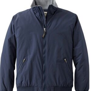 L.L.Bean Vintage Mock Neck Jacket Blue w/Gray Fleece Lining Men's Size XXL